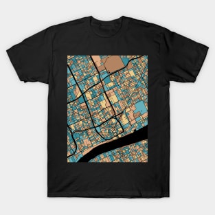 Detroit Map Pattern in Mid Century Pastel T-Shirt